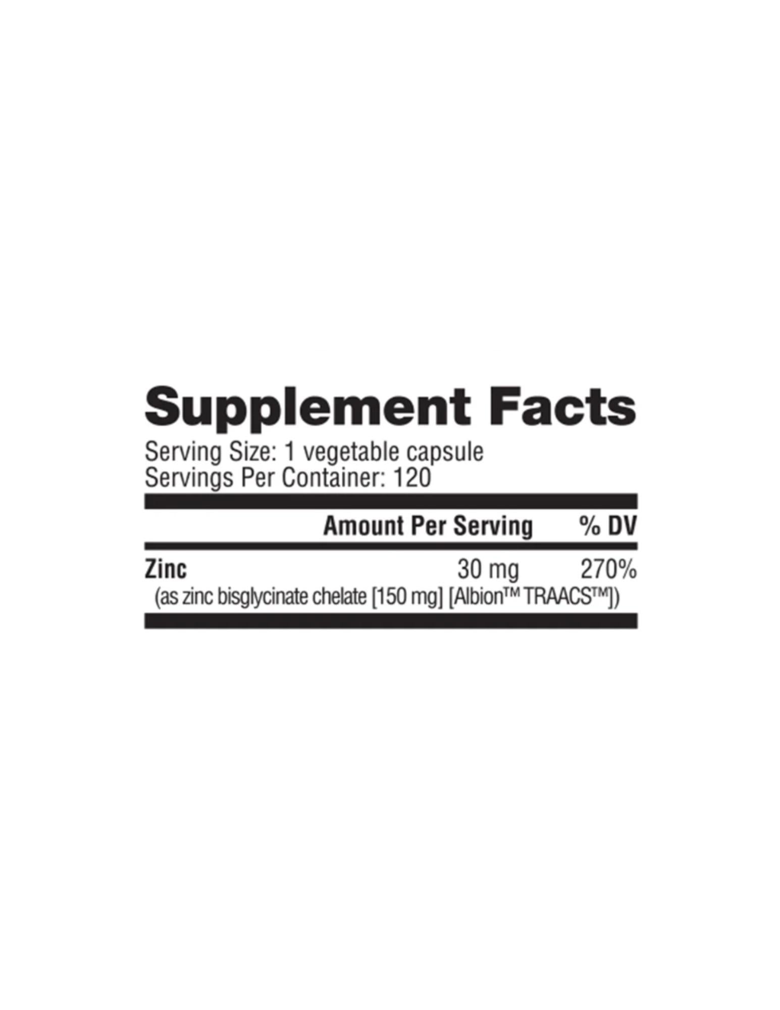NutraBio Zinc 30 mg-The Supplement Stop