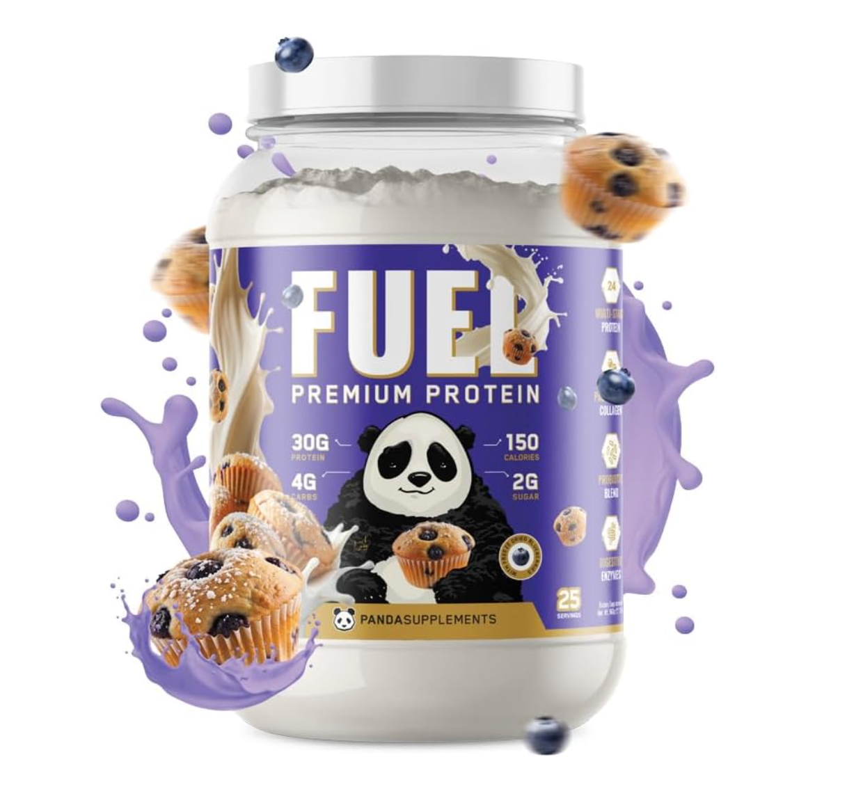 Panda Supps FUEL Premium Protein Powder-Blueberry Muffin-The Supplement Stop