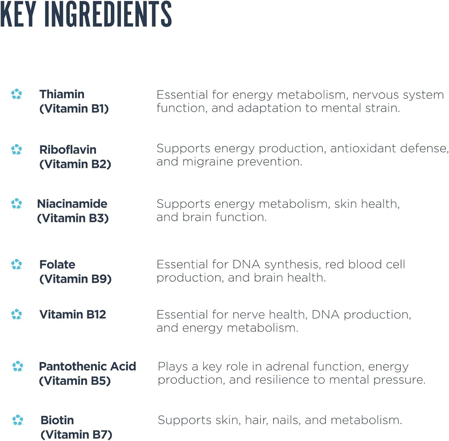 Revive B Complex Key Ingredients-The Supplement Stop