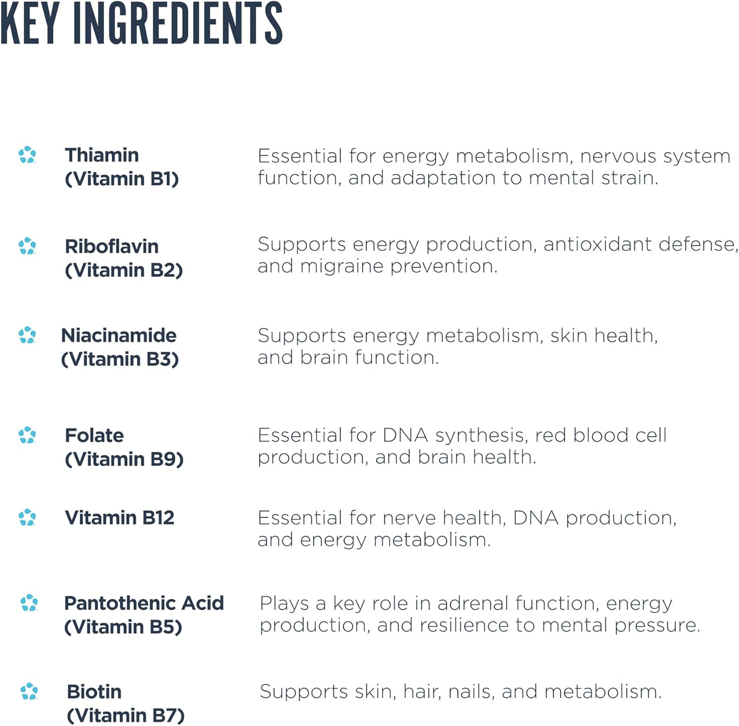 Revive B Complex Key Ingredients-The Supplement Stop