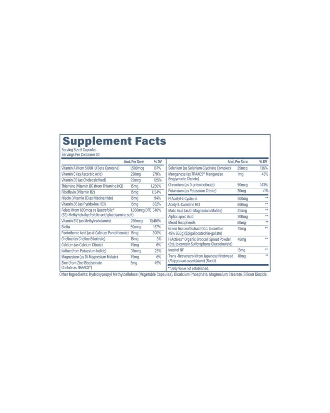 Revive Multivitamin Supplement Facts-The Supplement Stop