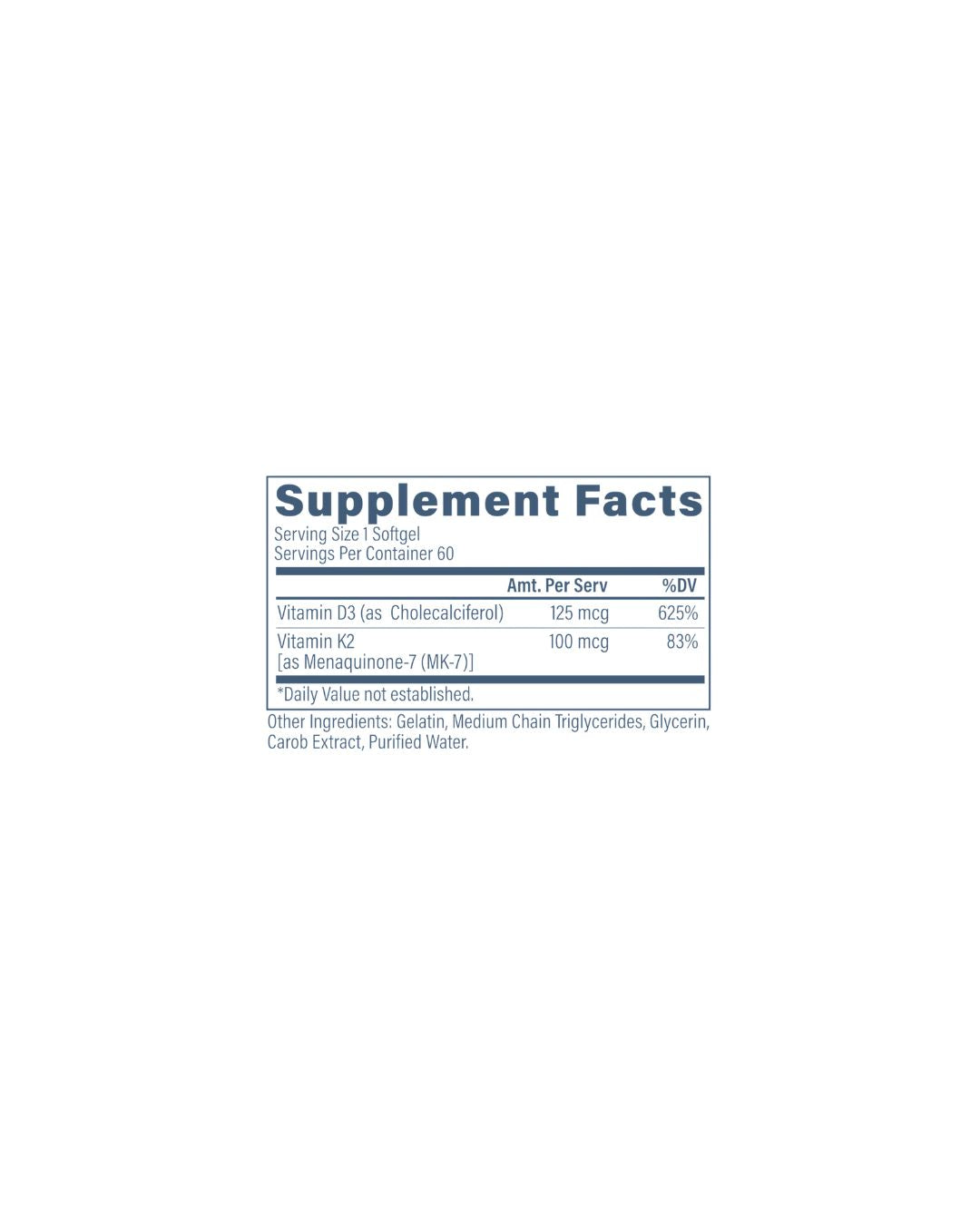 Revive Vitamin K2 D3 Supplement Facts-The Supplement Stop