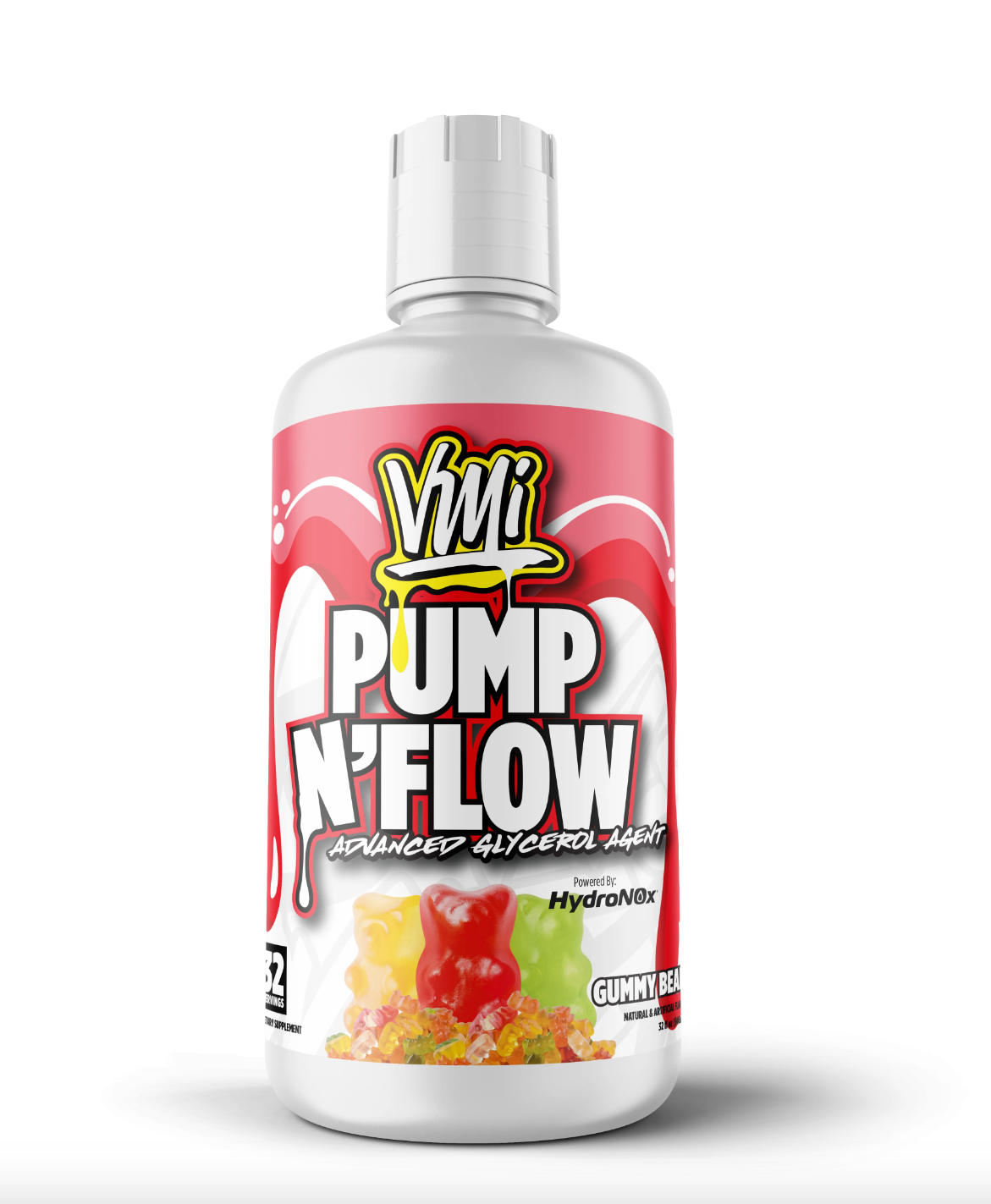 VMI Sports PUMP N' FLOW Stim Free Pre-Workout Pump Liquid w/ Glycerol-Gummy Bear-The Supplement Stop