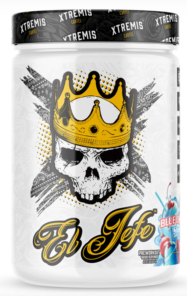 Xtremis Cartel El Jefe Preworkout Blue Cherry Slushie Flavor-The Supplement Stop