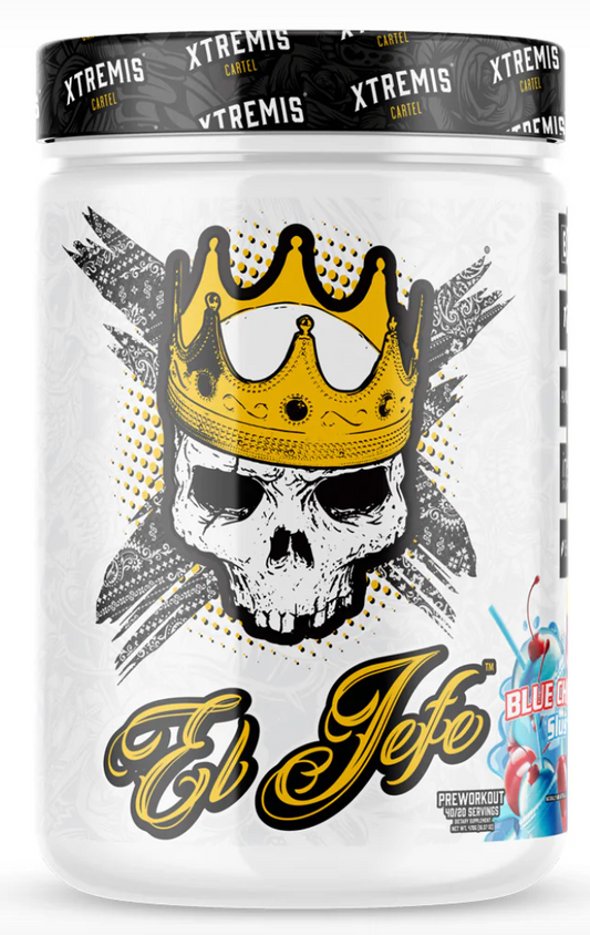 Xtremis Cartel El Jefe Preworkout Blue Cherry Slushie Flavor-The Supplement Stop
